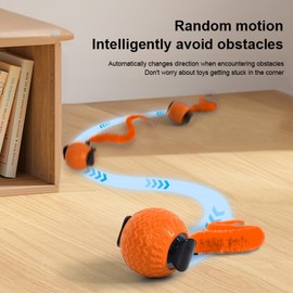 UUBEI 2025 New Interactive Cat Ball Toys 3 Model Automatic Rolling 360° with Tail Cat Toy Ball Smart USB Rechargeable Fast Rolling Ball Toy for Indoor Dogs/Cats (Red)