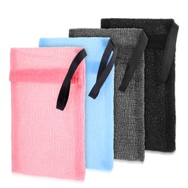 Pack of 4 Soap Bags for Solid Soap, Soap Bags Exfoliating Soap Bags with Different Roughness, Foaming Soap Holder for Shower and Body Care