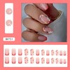 Cute Short Square Press on Nails 24Pcs False Fake Nails