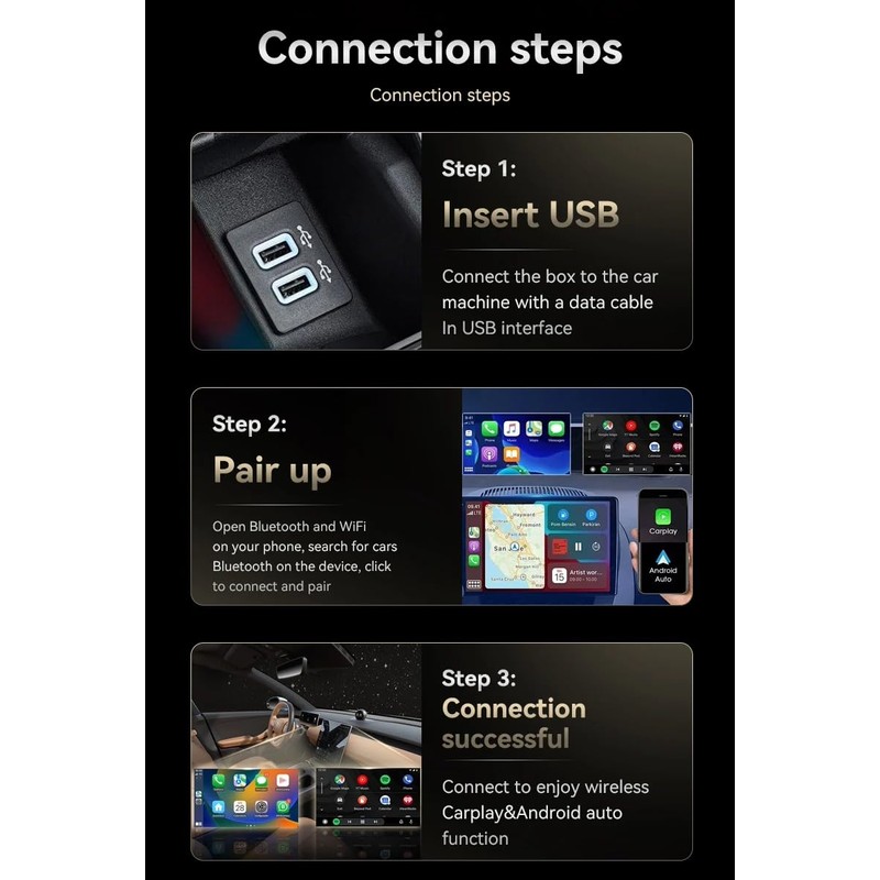 2in1Wireless CarPlay and Android Auto Adapter 2025 Convert Wired to