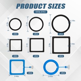 6Pcs Floating Plant Corral (A Tool Spoon is Included As a Gift.) Breathable and Light-Permeable Holes Can be Used in Aquariums 2Pcs Feeding Ring for Fish Tank Round and Square