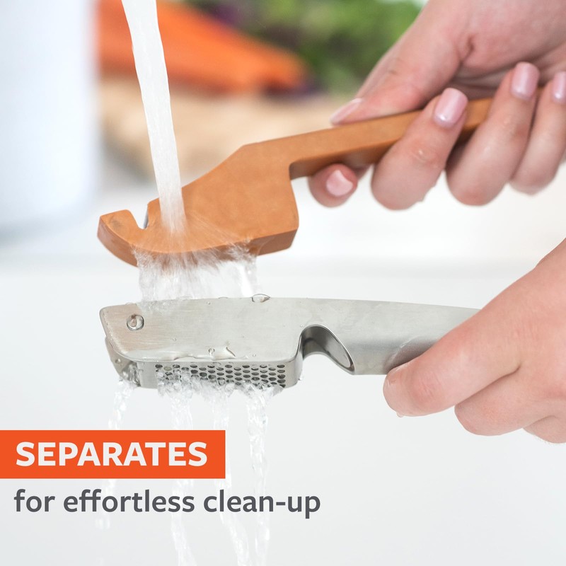 Full Circle Crushed It, Easy-Clean Stainless Steel Garlic Press: Effortless