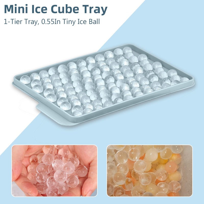 WIBIMEN Mini Ice Cube Trays, Small Tiny Round Pebble Crushed