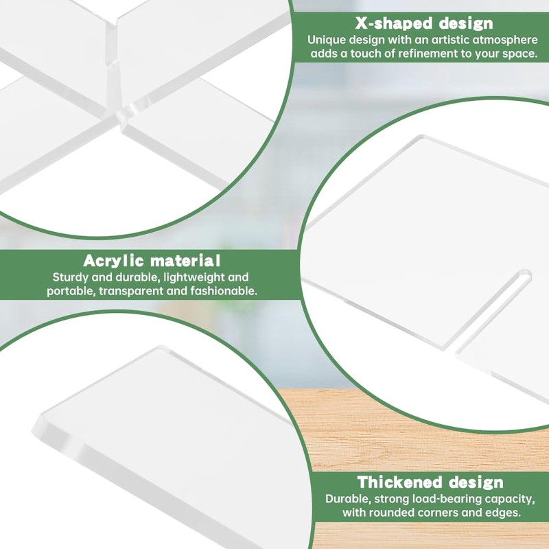 Ranjaner Acrylic Book Stand Clear X-Shaped Holder for Cookbook Reading