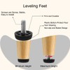 sourcing map M10 x 25 x 35mm Screw on Leveling