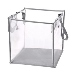 Rustark 1 Pack Gray Mesh Pop Up Laundry Hampers Foldable Lightweight Laundry Baskets with Durable Handles Collapsible Dirty Clothes Laundry Bin for Bedroom Dormitory Travel Storage