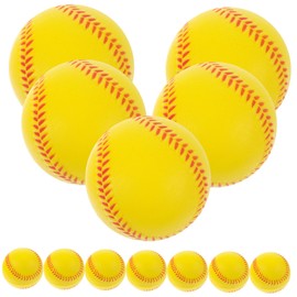 KONTONTY 12pcs Soft PU Baseballs for Teenagers Safe Training Balls for Indoor Play Elasticity for Young Players and Sports Activities