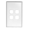 HPM Excel 4 Gang Light Switch Cover Plate, White