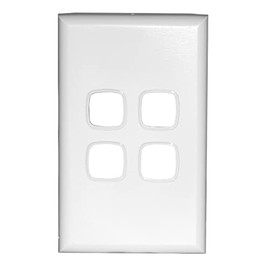 HPM Excel 4 Gang Light Switch Cover Plate, White