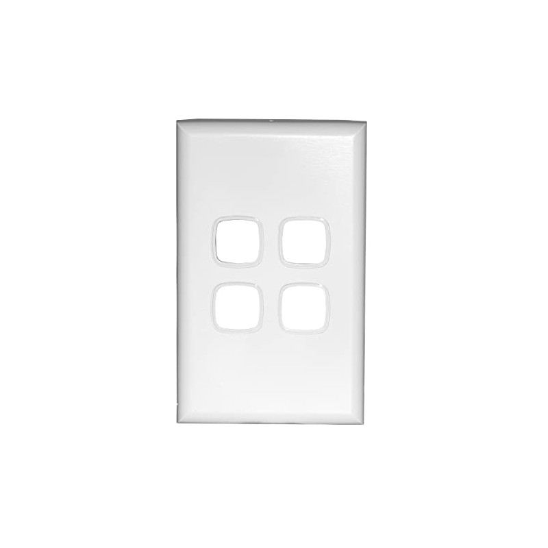HPM Excel 4 Gang Light Switch Cover Plate, White