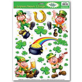 Leprechaun/Shamrock Clings Party Accessory (1 count) (10/Sh)