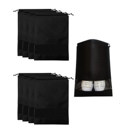 KGDUYC Shoe Storage Bags – 8 Pieces Shoe Bags Travel with Transparent Viewing Window, Waterproof, Dustproof Fleece Shoe Bag, Dust-Resistant Shoe Bags for Travel or Home Storage, black