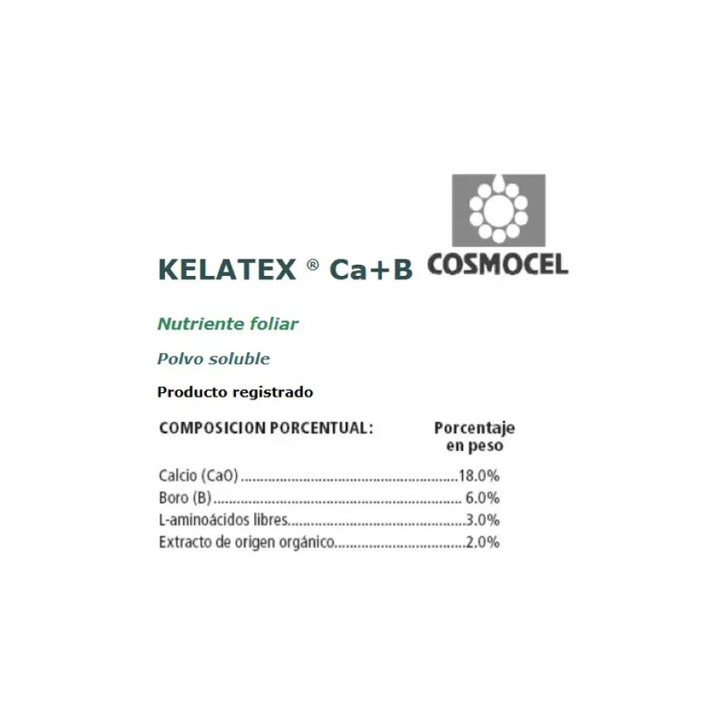 Kelatex Cab Fertilizante Calcio Boro Cosmocel 1 Kg