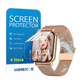 MIHENCE Screen Protector Compatible with Tisoutec G89 Pro Smartwatch 1.85 Inches, TPU HD Screen Protector [Pack of 6]