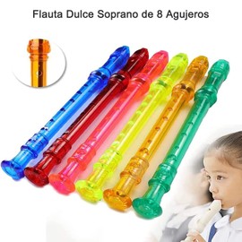 Flauta Dulce Soprano de 8 Agujeros, Flauta de Transparente Estilo con Varilla de Limpieza, Caballo Música Soprano Flauta, Flauta Escolar Dulce para Niños y Estudiantes, Entretenimiento en Casa