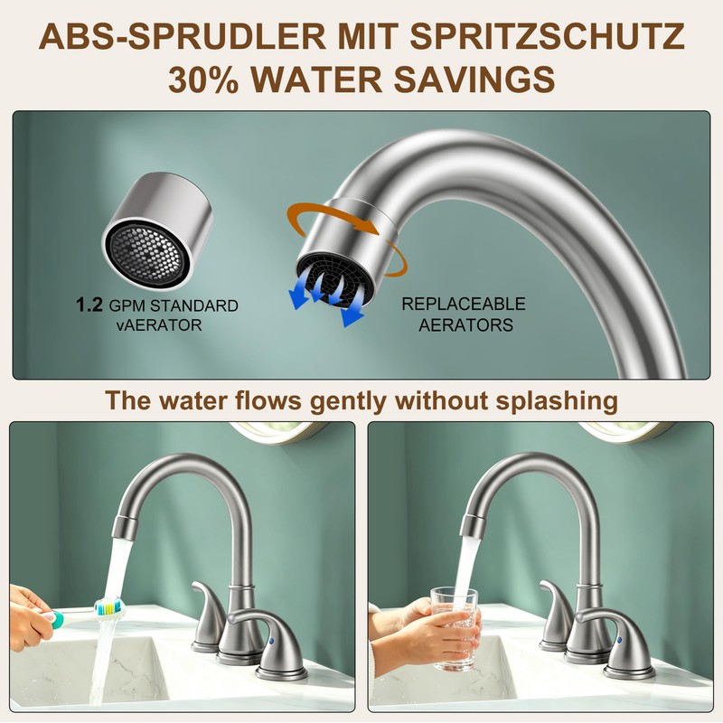 Bathroom Sink Faucet FRANSITON Centerset 8 Inch 2 Handle Bathroom