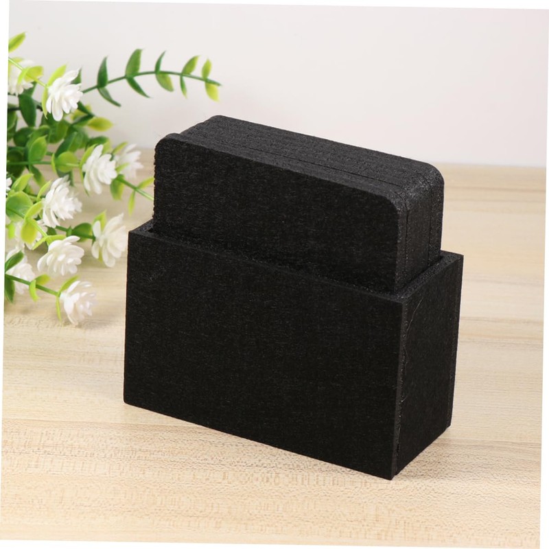 ABOOFAN 8pcs Black Water Absorption Felt Coasters Thickened Nonwoven Insulation