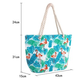 Millya Women Canvas Travel Tote Bag Flamingo Print Oversized Shoulder Bag Holiday Beach Shopping Bag, Middle, E-flamigo