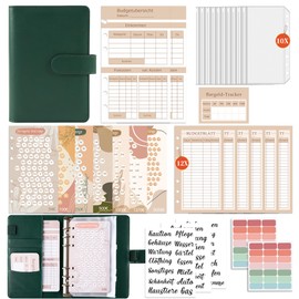 FUHOMI A6 Binder Budget Planner German - Saving Challenge Budget Planner, Financial Planner Household Book, Money Organiser, Savings Book for Money with Envelope Method