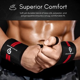 EVMT Premium Weightlifting Wrist Wraps 20"- Durable Wrist Straps for Weightlifting, Enhanced Wrist Support, Ideal Lifting Straps and Wrist Wraps for Weightlifting