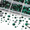 6736pcs Hotfix Rhinestones Flatback,Green Rhinestones for Crafts Clothes Mixed 5