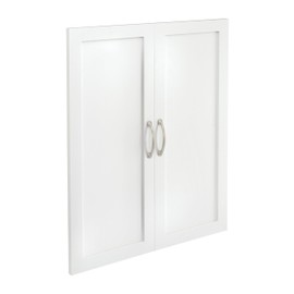 ClosetMaid SuiteSymphony Wood Closet Door Set Pair, Add On Accessory, Shaker Style, for Storage, Clothes, for 25 in. Units, Pure White/Satin Nickel