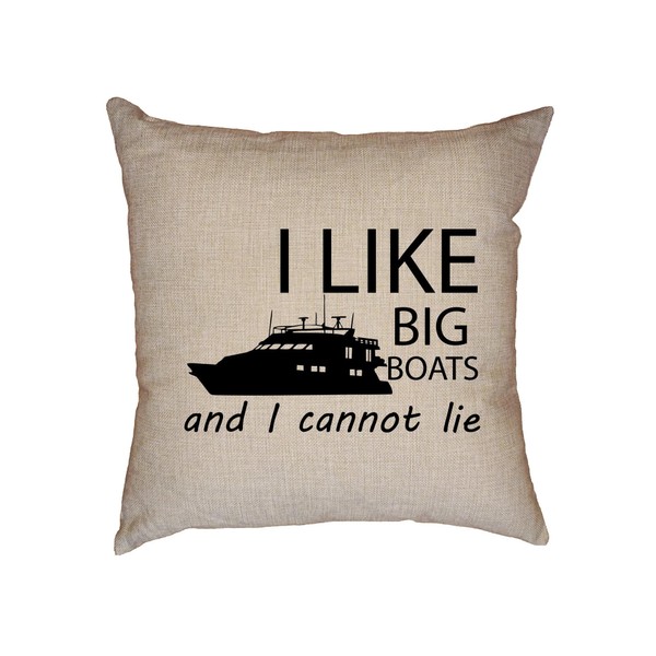 Hollywood Thread I Like Big Boats and I Cannot Lie Marine Love Decorative Linen Throw Cushion Pillow Case with Insert