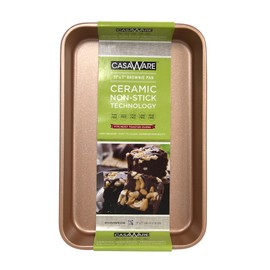 casaWare Toaster Oven Baking Pan 7 x 11-inch Ceramic Coated Non-Stick (Rose Gold Granite)