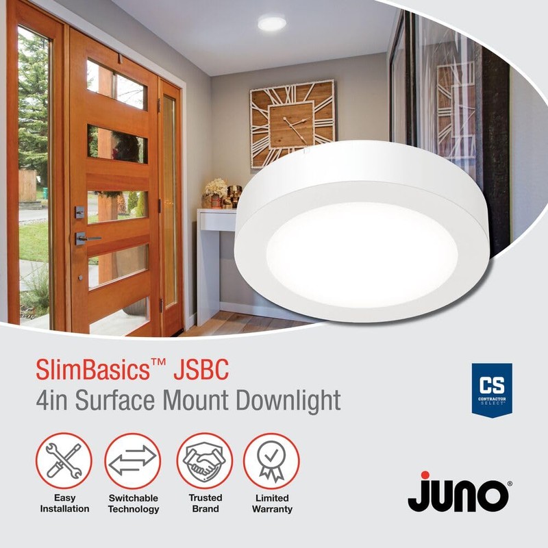 Juno Slim Basics 4 Inch LED Ceiling Light, Low Profile