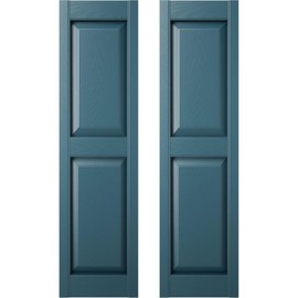 Builders Edge 12 in. W x 31 in. H Builders Edge, Standard Two Equal Panels, Raised Panel Shutters, Includes Matching Installation Spikes (Per Pair), 008 - Clay