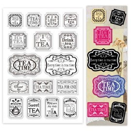 PH PandaHall - Sellos transparentes para bolsitas de té, sellos de goma, sellos de silicona, sellos de papel transparente para hacer tarjetas y decoración de álbumes de fotos, álbumes de recortes,