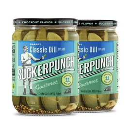 SuckerPunch Gourmet Classic Dill Pickle Spears 24 Ounce, 2-Pack