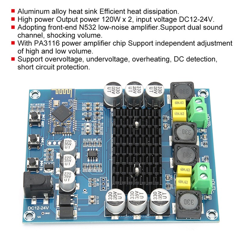 M548 Bluetooth Dual Sound Channel Bluetooth Module 120WX2 Digital Amplifier