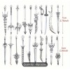 USAminiature 10pcs Lot Dollhouse Miniature Weapons Swords Spears knief Action