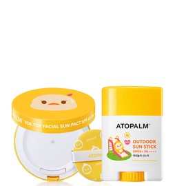 Atopalm 아토팜 톡톡 페이셜 선팩트+야외놀이 선스틱 세트 유아선크림 Atopalm Tok Tok Facial Sun Pact + Outdoor Play Sunscreen Stick Set Baby Sunscreen
