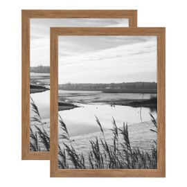MCS 18x24 Inch Museum Poster Frame, Medium Oak Woodgrain, Set of 2