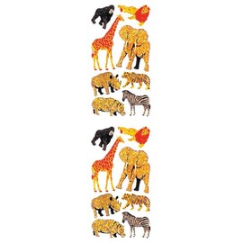 Jillson Roberts Prismatic Stickers, Safari Animals, 12-Sheet Count (S7148)