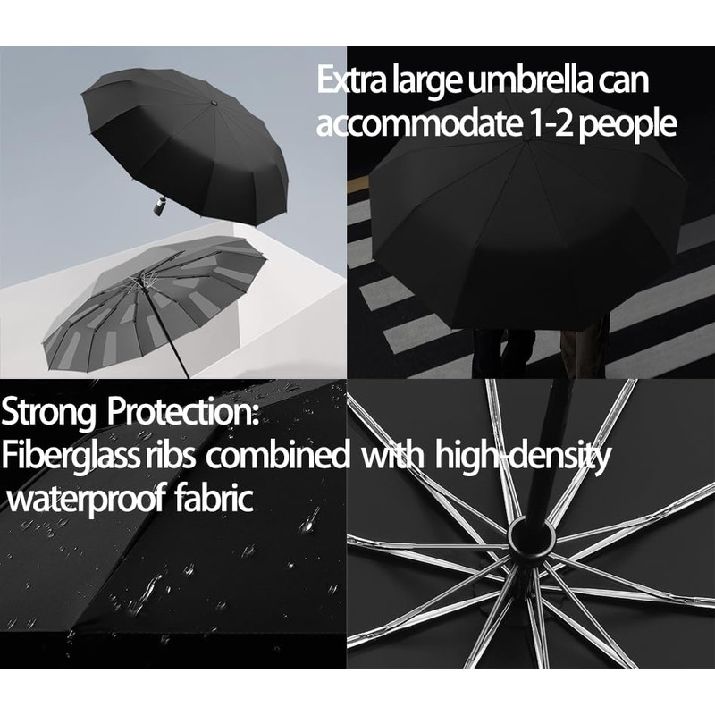 erised's bifrost Fast Folding Automatic Travel Compact Umbrella With Fixed
