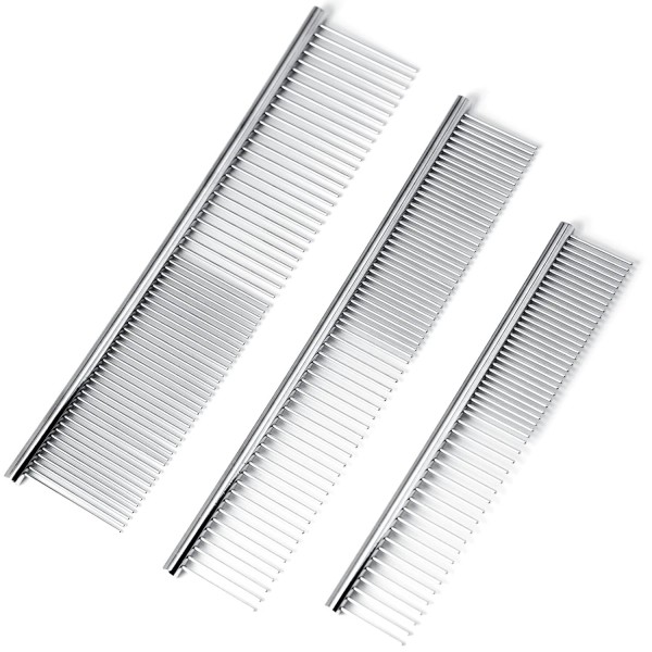 MEDUWEDU [3 Pack] Stainless Steel Pet Comb Set – Grooming
