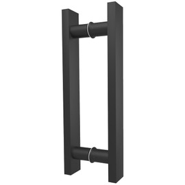 LVYIHAN Matte Black Square Barn Door Handles 12"/16"/18"/24"/36"/48"/59'', Pull Push Long French Door Handle Double Sided, Large Front Exterior Shower Door Pull Handles