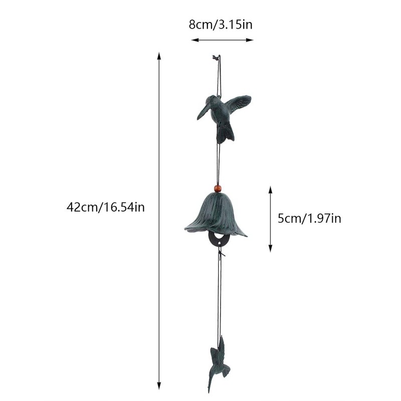 Metal Bird Shaped Hanging Wind Chime Home Garden Backyard Decoration