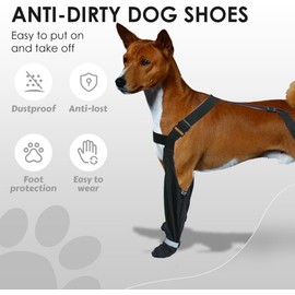 BAYANKALA Dog Suspender Booties, 2025 New Waterproof Adjustable Dog Paw Leggings, Anti-Slip Boots for Dogs, Snow, Rain, Hiking, and Winter Protection, M Size, Paws Protector for Active Dogs