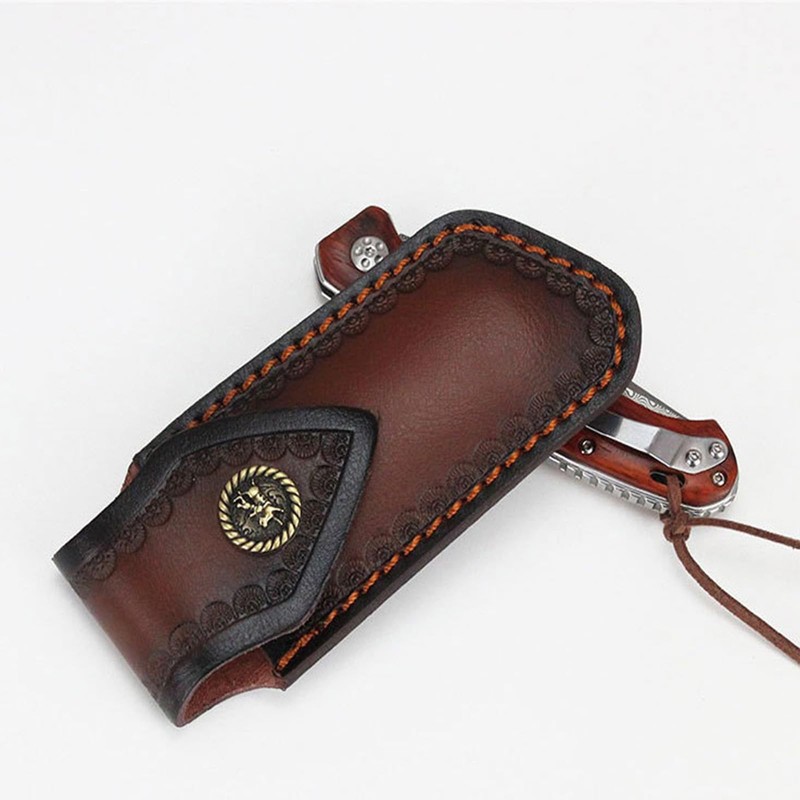 MUZZIOU Shop Knife Sheaths, 5.1" Pocket Knife Sheath for Belt,