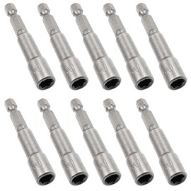 SIMAIYUN 10 Pcs 1/4 Inch Quick Change Power Nut Driver Bit, Hex Magnetic Power Hex Nut Driver Magnetic Extension Socket Drill Bit Set for Electric Hand Drill, Screwdriver