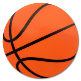 Novel Merk Basketball Sports Ball Vinyl Stickers - 2” Round Individual Decals for Laptop, Water Bottle, Phone, Party Favors, & Decor - Adheres to Clean Surfaces Waterproof & Repositionable (50)