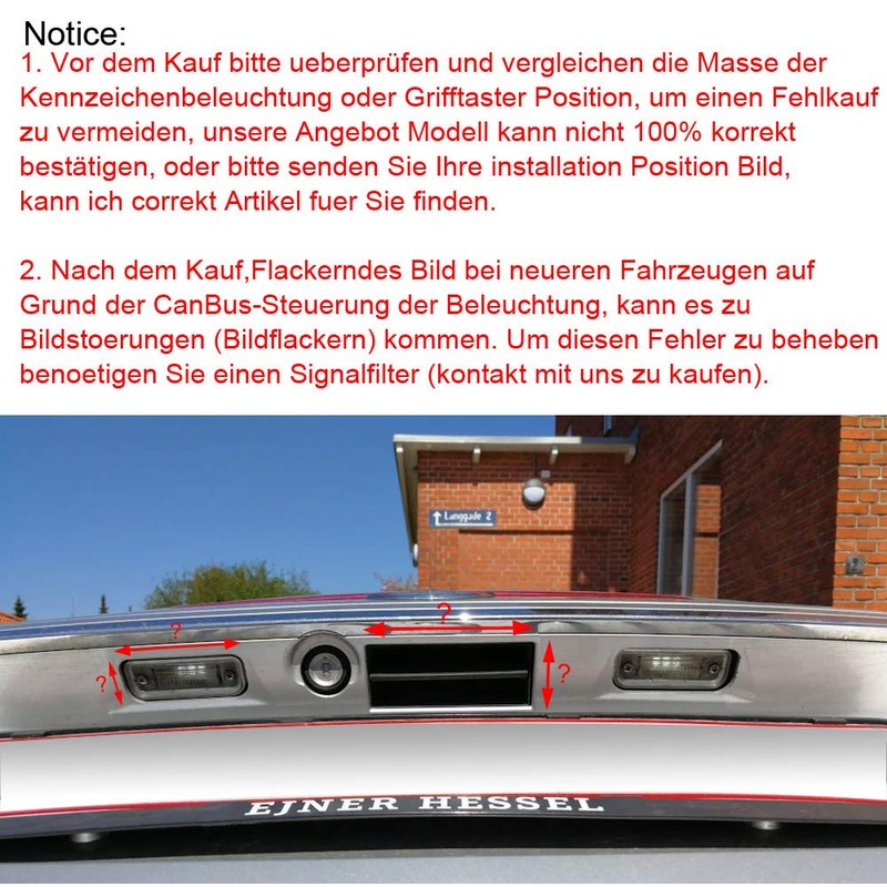 170° Reversible Vehicle-Specific Handle Strip Camera Integrated in Case Handle