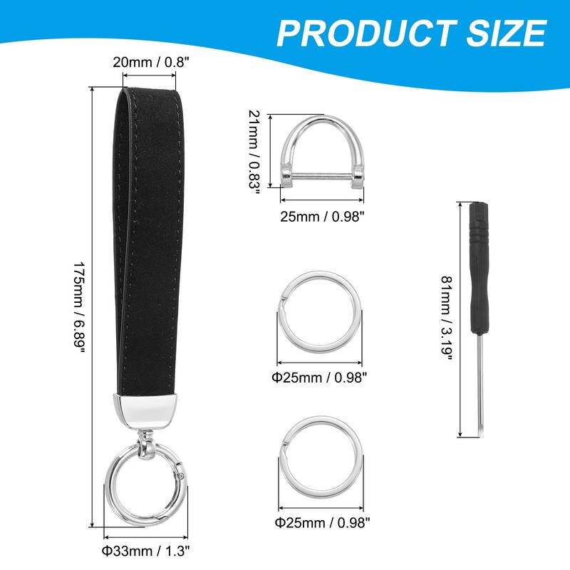 PATIKIL Leather Wristlet Keychain, Car Key Chain Holder Universal Key