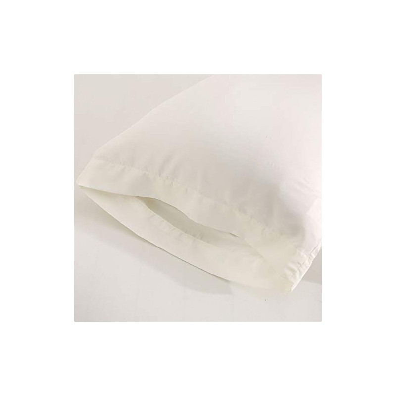 Lanest Housing Pillow Cases Queen, 2 Pack Ivory Microfiber Pillow