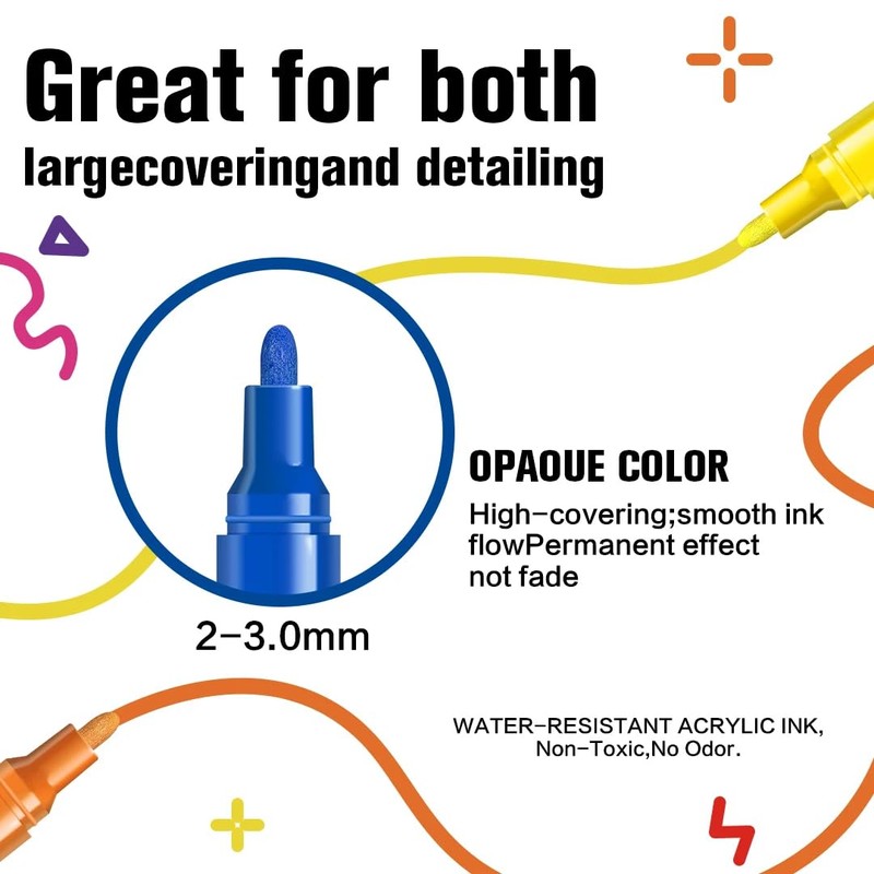 Hollir Tiger Acrylic Paint Pens Set Water Based Album Art