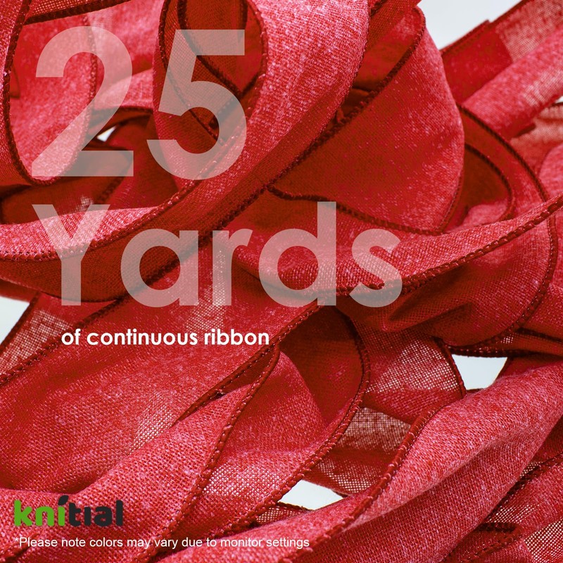 Knitial - Cinta de lino rojo de ladrillo de 2-1/2"